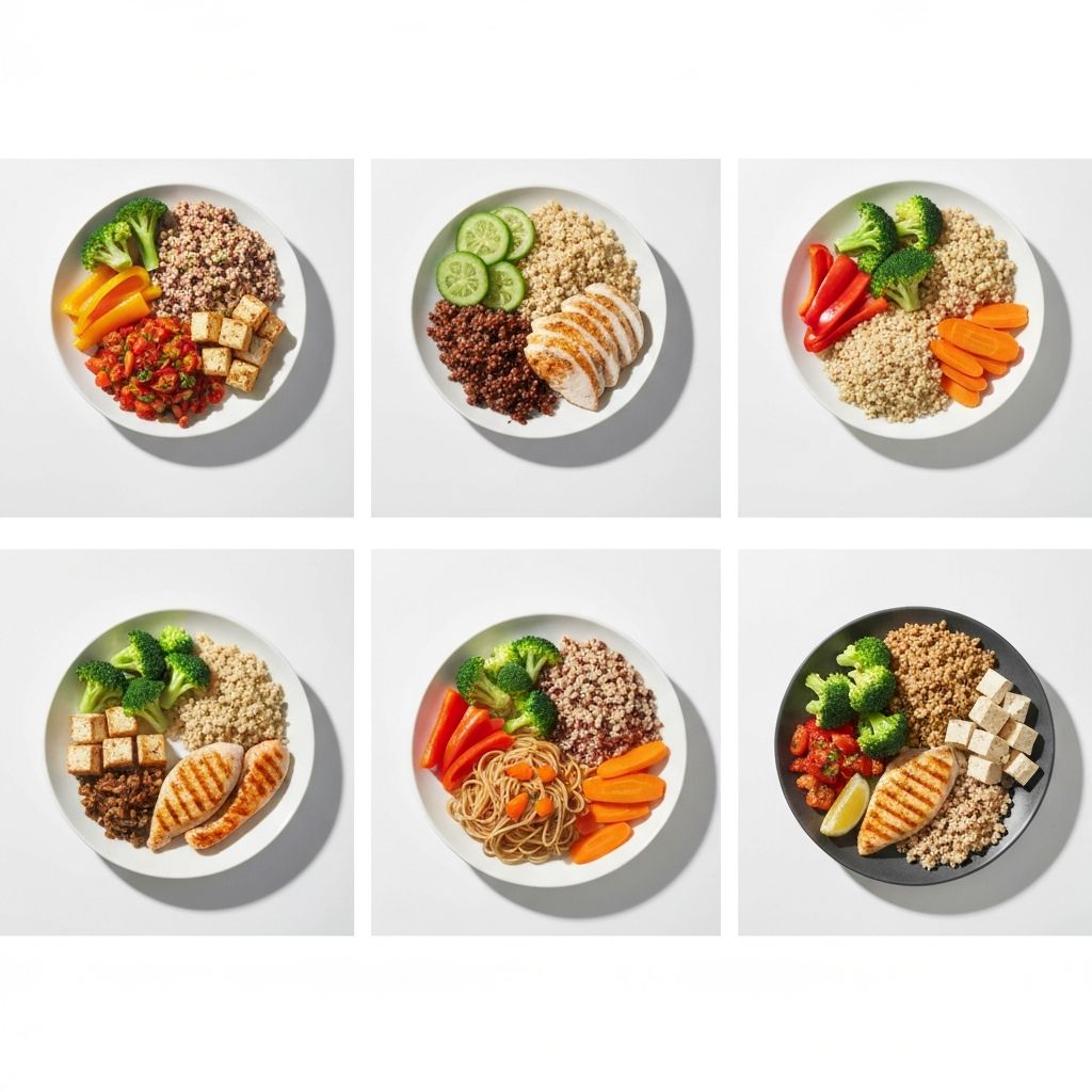 Variety of balanced meals